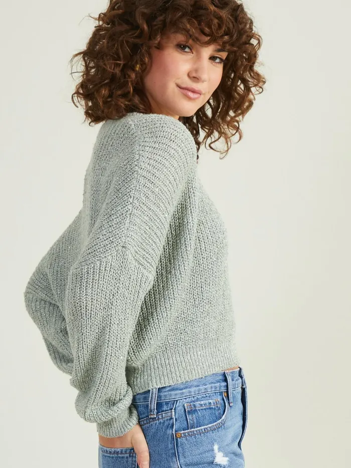 Women Astra Sequin Cropped Sweater Mint Altar039d State Sweaters