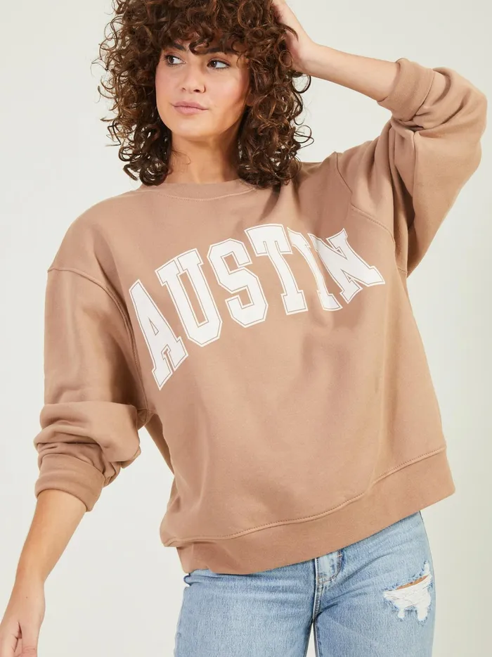 Women Austin Fleece Sweatshirt Sinopiafresco Altar039d State Graphics