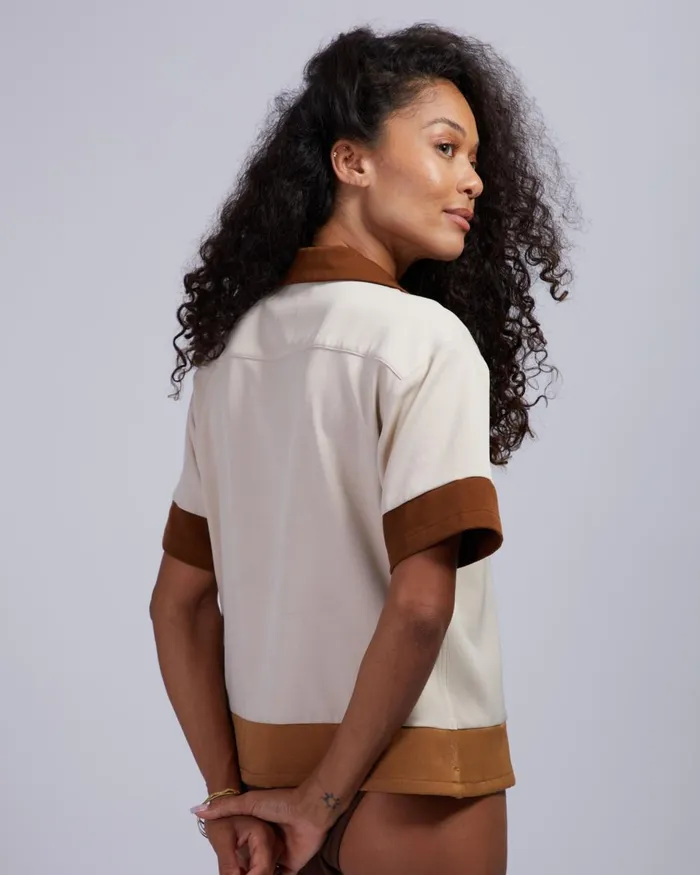 Women Banks Journal Tops Verge SS Woven Shirt Sunburn