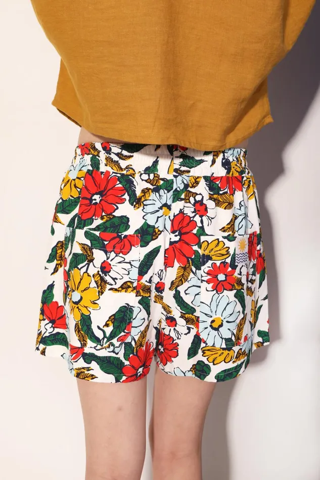 Women Basic Cotton Shorts Cosmos Floral LF Markey Shorts
