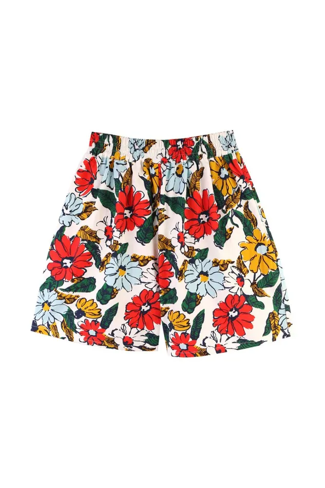 Women Basic Cotton Shorts Cosmos Floral LF Markey Shorts