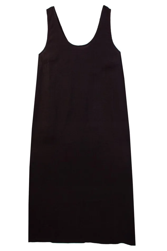 Women Basic Linen Shift Dress Black LF Markey Dresses