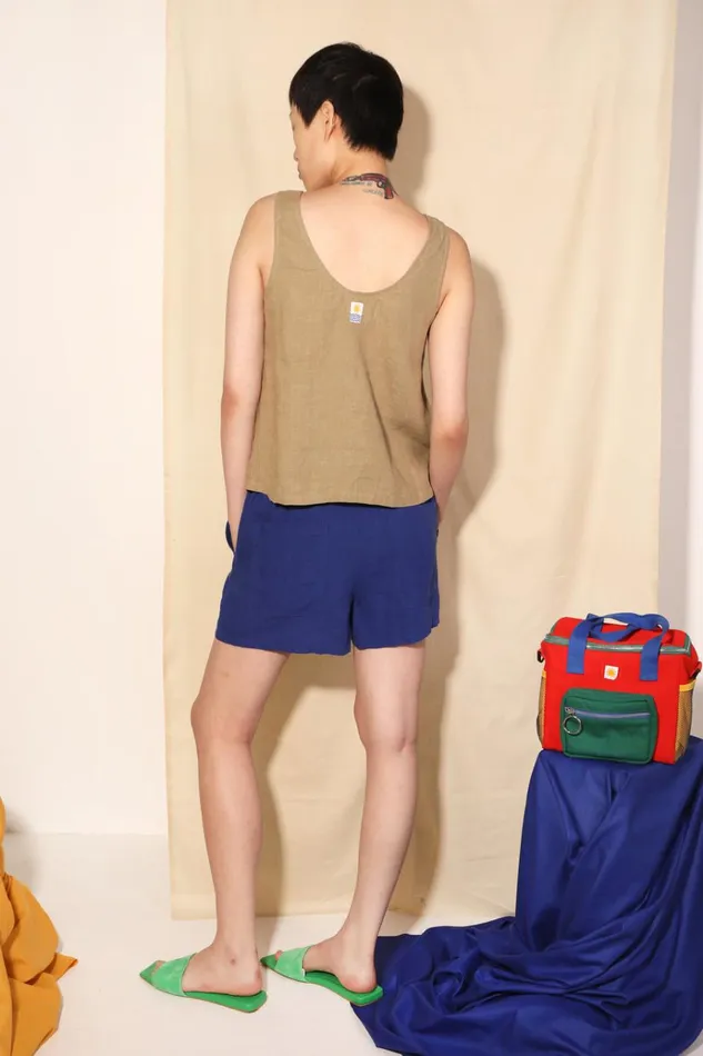 Women Basic Linen Shorts Cobalt LF Markey Shorts