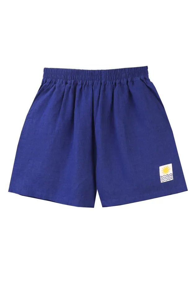 Women Basic Linen Shorts Cobalt LF Markey Shorts