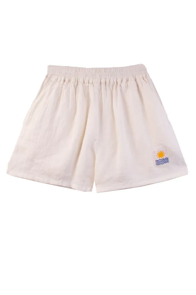 Women Basic Linen Shorts Ivory LF Markey Shorts