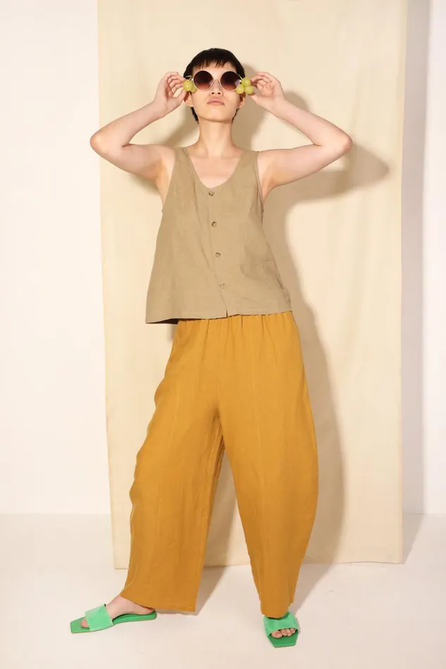 Women Basic Linen Trouser Dijon LF Markey Trousers