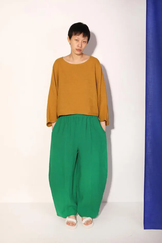 Women Basic Linen Trouser Grass LF Markey Trousers