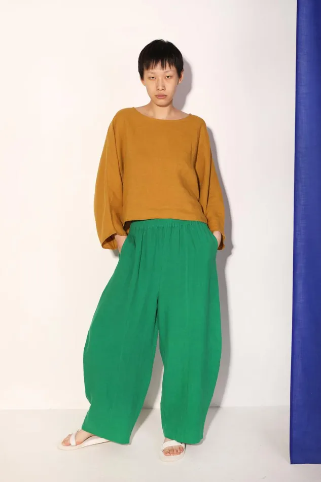 Women Basic Linen Trouser Grass LF Markey Trousers