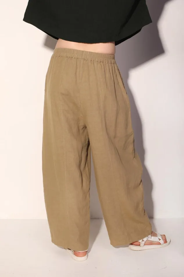 Women Basic Linen Trouser Stone LF Markey Trousers