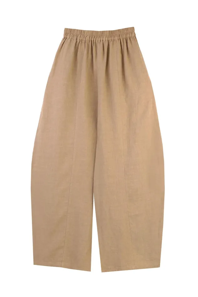 Women Basic Linen Trouser Stone LF Markey Trousers
