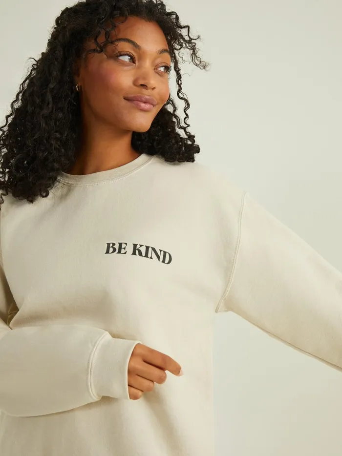 Women Be Kind Sweatshirt Beige Altar039d State Activewear