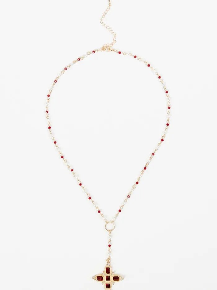 Women Beaded Rosary Necklace Redgold Altar039d State Jewelry