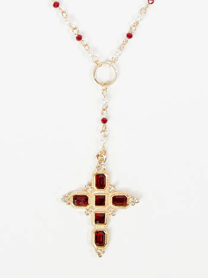 Women Beaded Rosary Necklace Redgold Altar039d State Jewelry