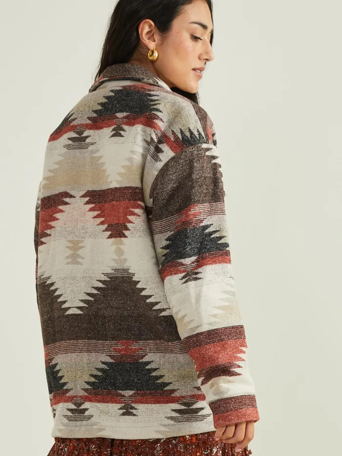 Women Beth Aztec Woven Shacket Beigerust Altar039d State Jackets