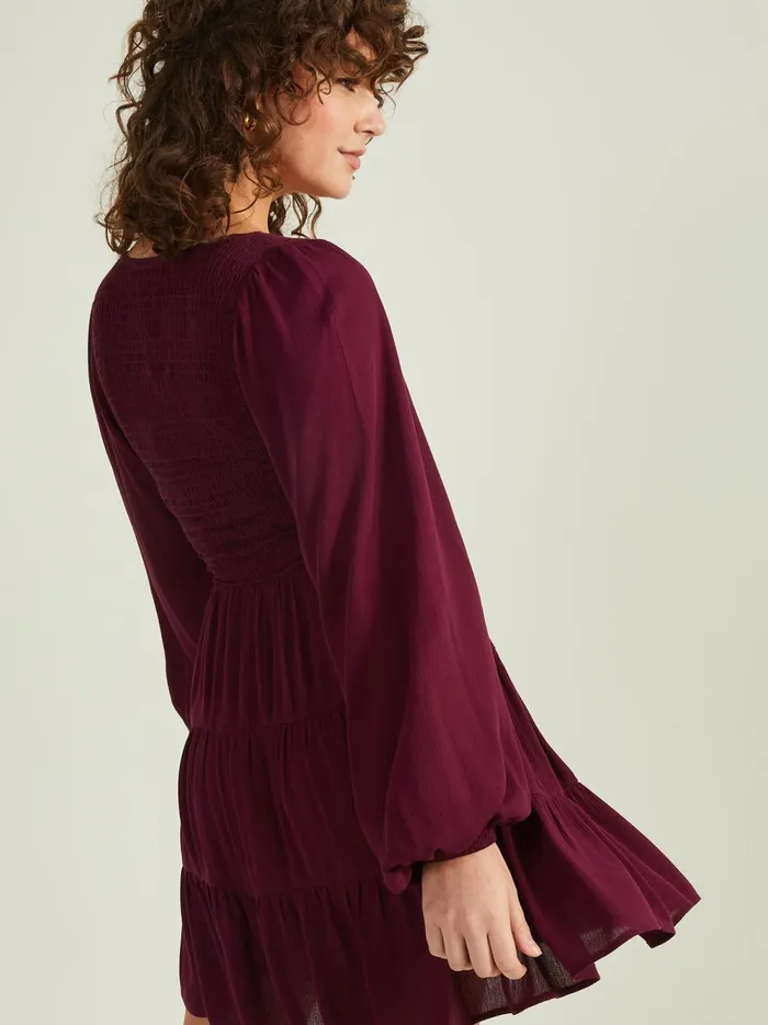 Women Bethany Smocked Dress Eggplant Altar039d State Casual