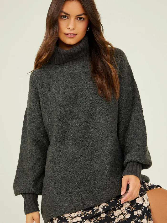 Women Billie Boucle Turtleneck Sweater Blackoyster Altar039d State Sweaters