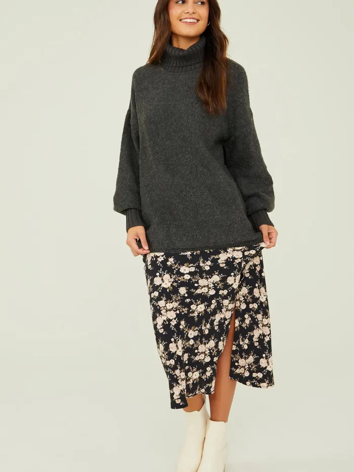 Women Billie Boucle Turtleneck Sweater Blackoyster Altar039d State Sweaters