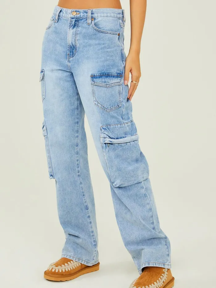 Women Blake Denim Cargo Pants Ltwash Altar039d State Cargo Pants