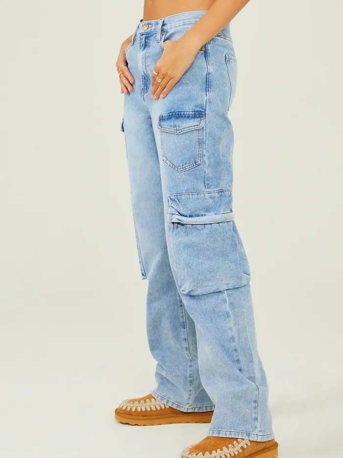 Women Blake Denim Cargo Pants Ltwash Altar039d State Cargo Pants