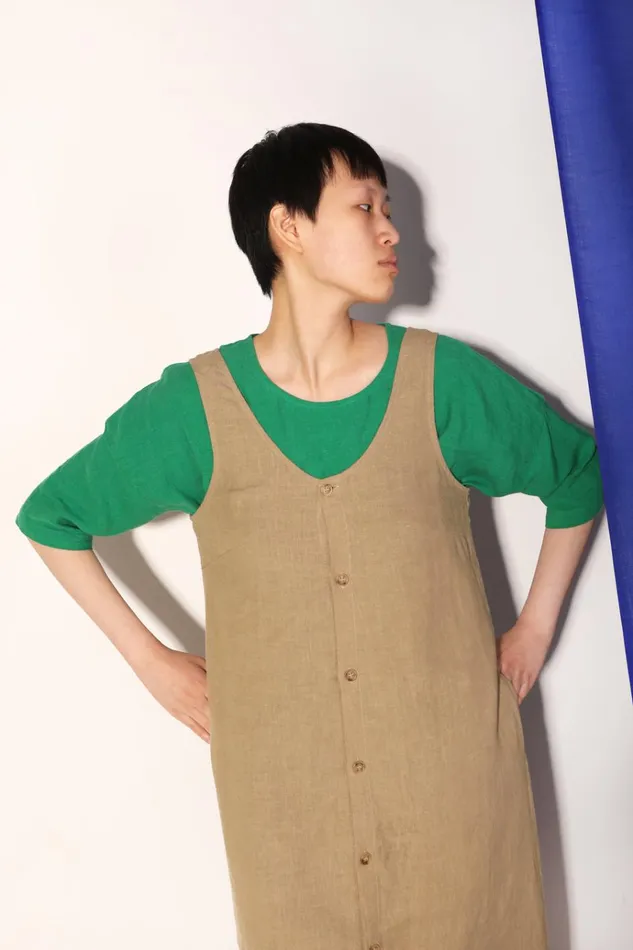 Women Button Front Slip Stone LF Markey Dresses