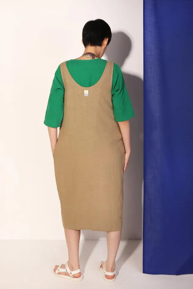 Women Button Front Slip Stone LF Markey Dresses