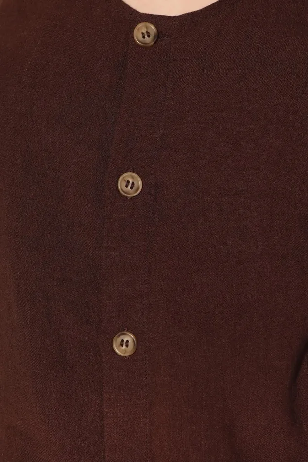 Women Button Front Tank Chocolate LF Markey Tops