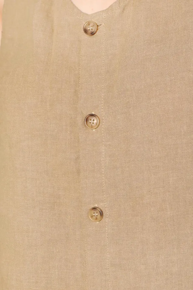 Women Button Front Tank Stone LF Markey Tops