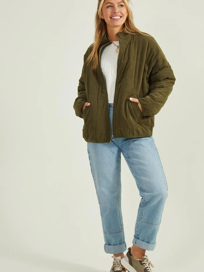 Women Calia Corduroy Quilted Jacket Olive Altar039d State Jackets
