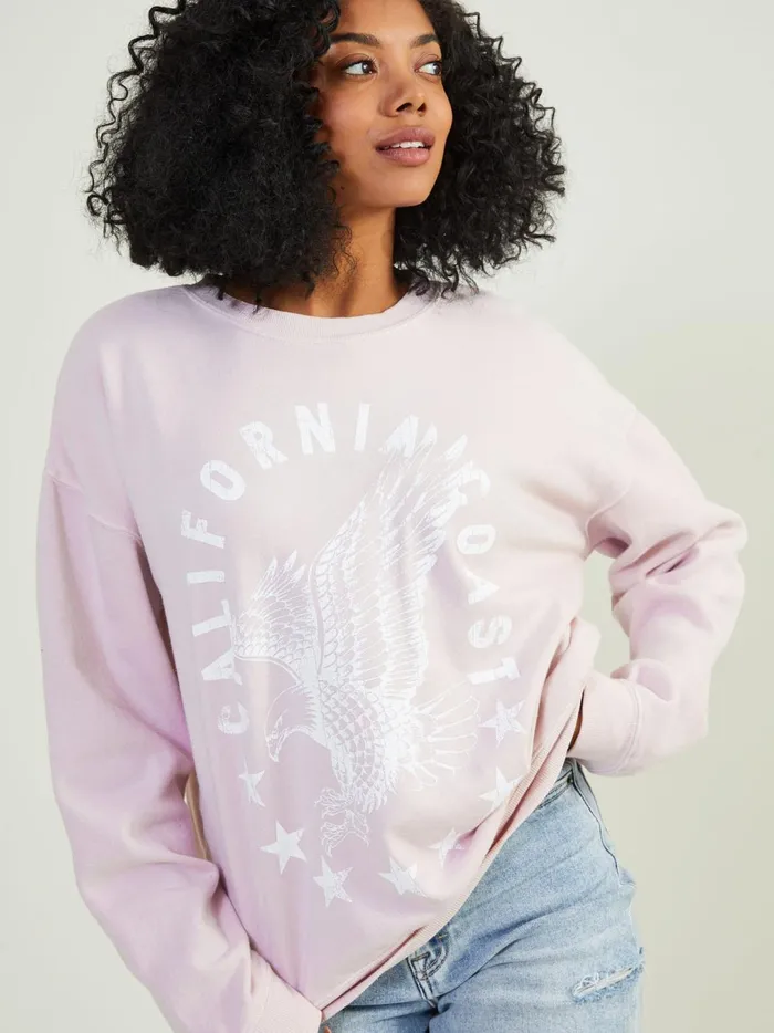 Women California Coast Oversized Sweatshirt Lilac Altar039d State Graphics