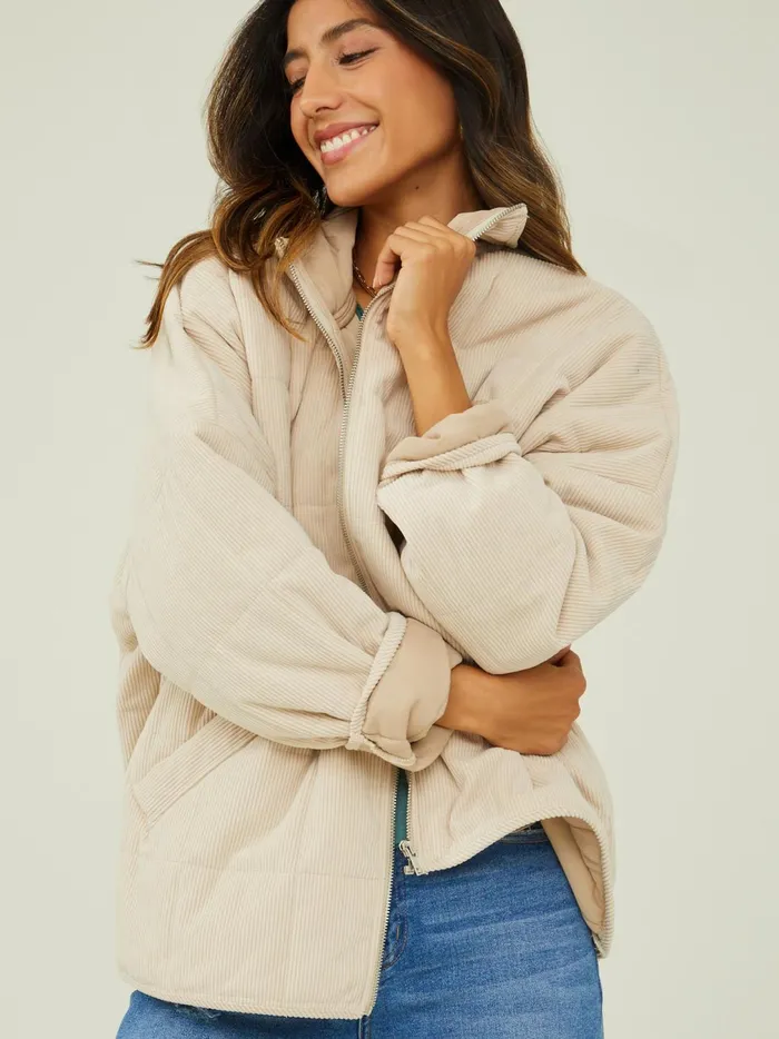 Women Callie Corduroy Quilted Jacket Cream Altar039d State Jackets