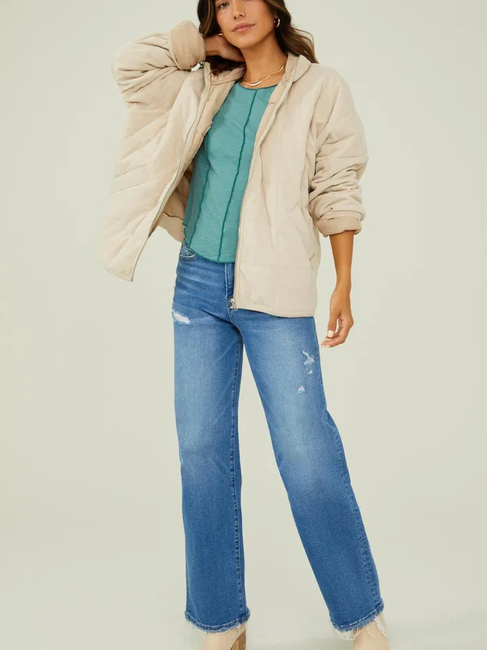 Women Callie Corduroy Quilted Jacket Cream Altar039d State Jackets