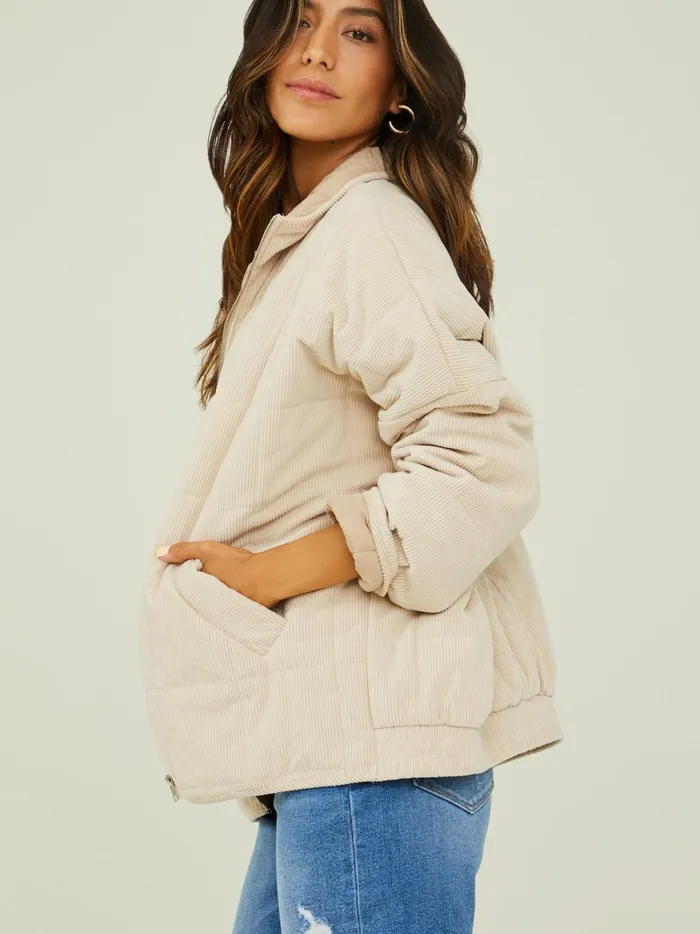 Women Callie Corduroy Quilted Jacket Cream Altar039d State Jackets