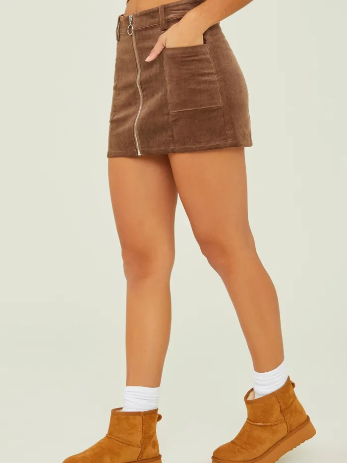 Women Cami Corduroy Mini Skirt Brown Altar039d State Skirts Skorts