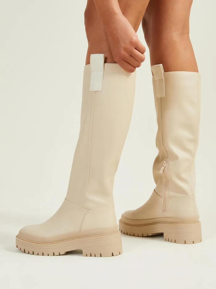 Women Canada Tall Lug Sole Boots Ivory Altar039d State Boots Booties