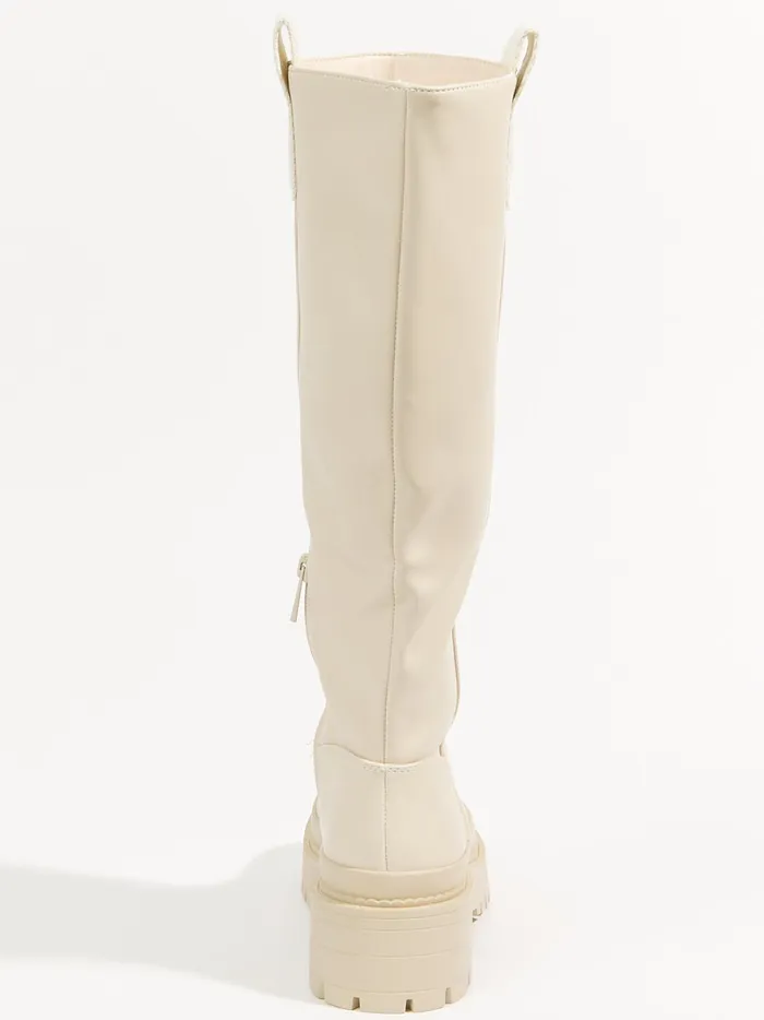 Women Canada Tall Lug Sole Boots Ivory Altar039d State Boots Booties