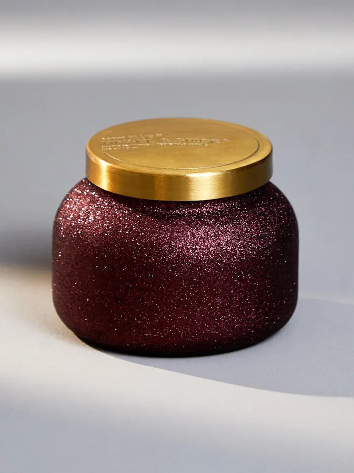 Women Capri Blue Tinsel and Spice Glitter Candle Burgundy Altar039d State Bath Beauty