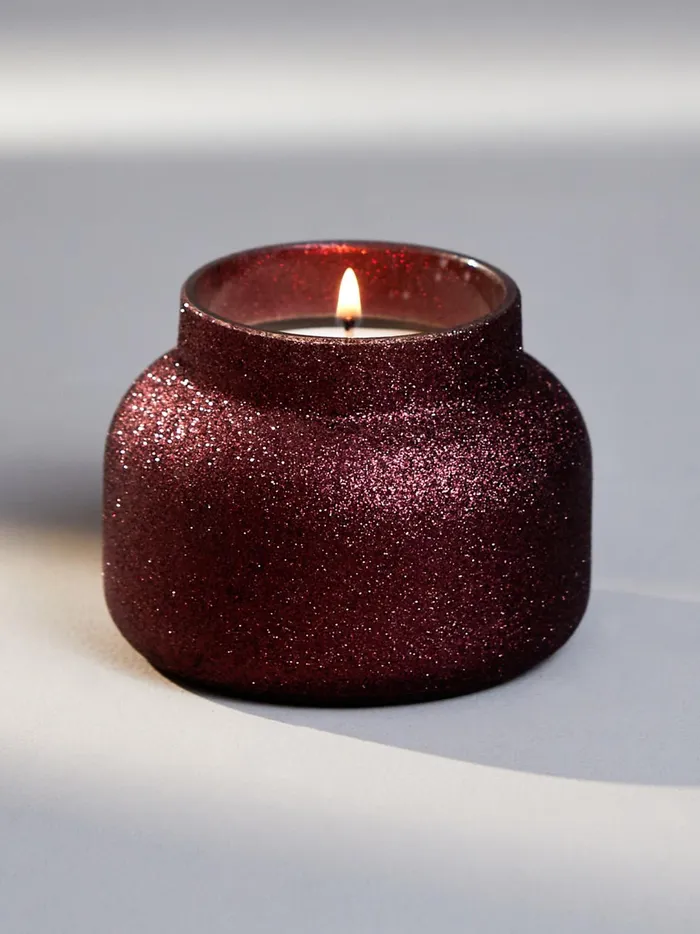 Women Capri Blue Tinsel and Spice Glitter Candle Burgundy Altar039d State Bath Beauty