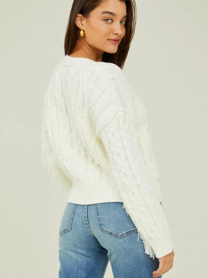 Women Carly Fringe Cardigan Ivory Altar039d State Sweaters