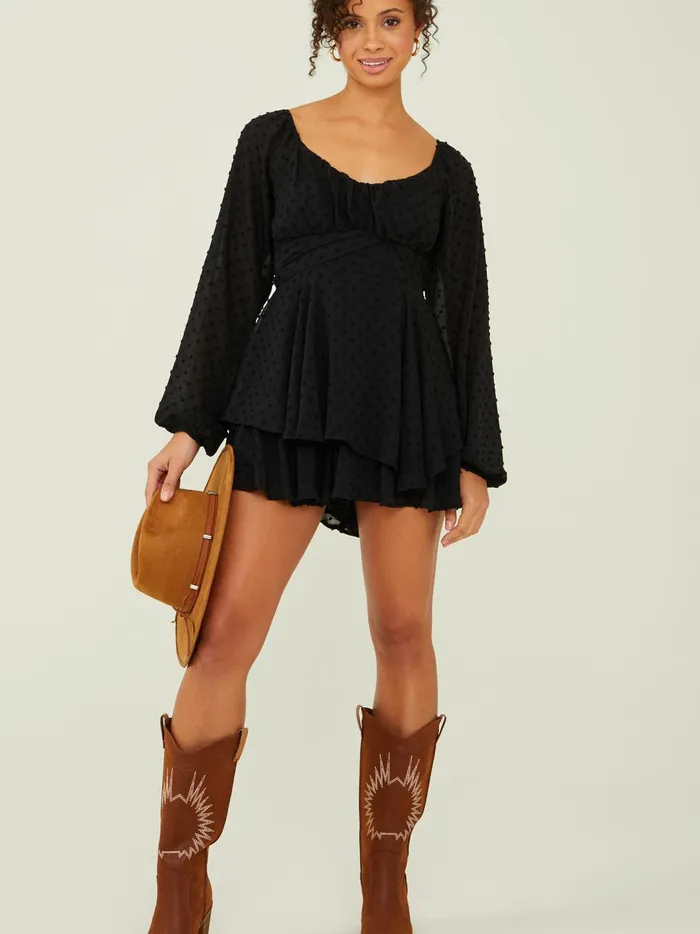 Women Carolina Clip Dot Romper Black Altar039d State Rompers Jumpsuits