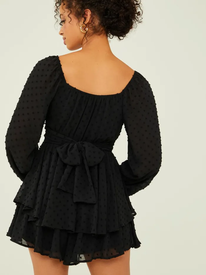 Women Carolina Clip Dot Romper Black Altar039d State Rompers Jumpsuits