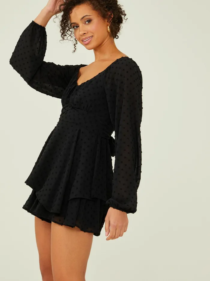 Women Carolina Clip Dot Romper Black Altar039d State Rompers Jumpsuits
