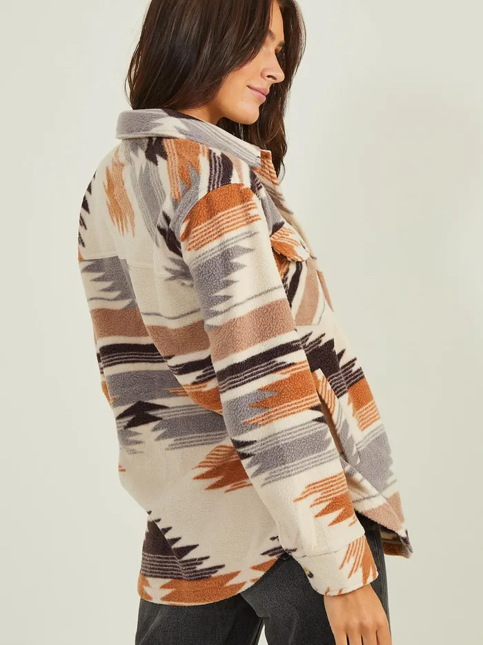 Women Cece Aztec Fleece Shacket Tanbrown Altar039d State Jackets