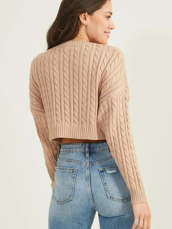 Women Charlie Cropped Sweater Mocha Altar039d State Cropped Sweaters