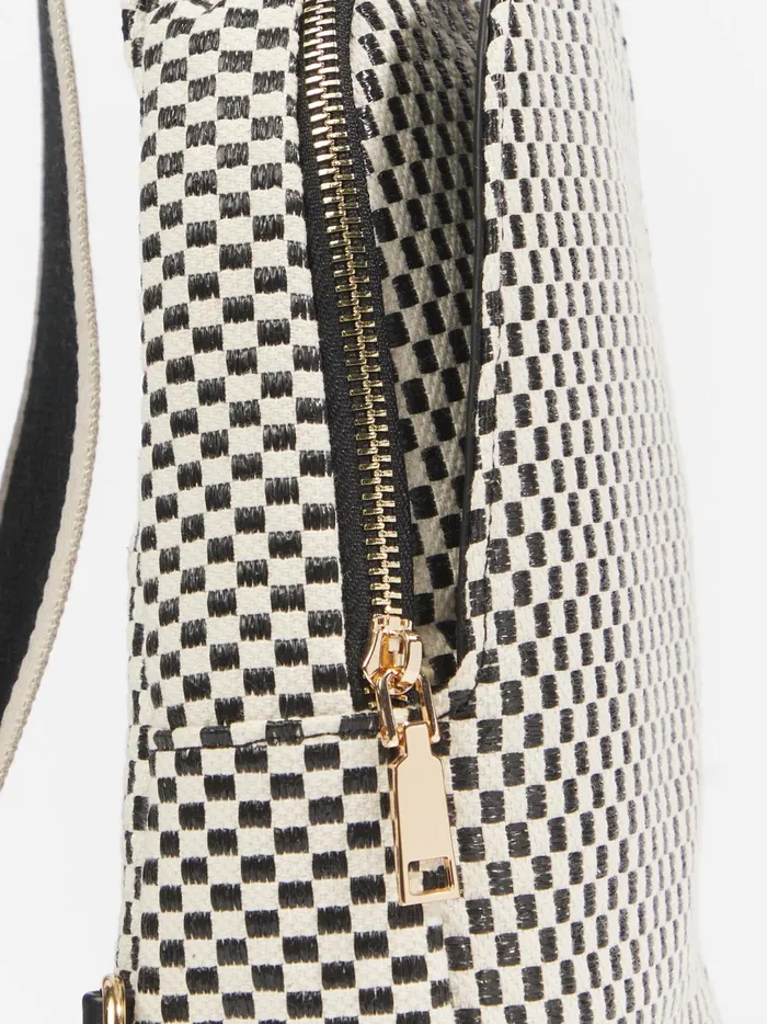 Women Checkered Sling Bag Blackwhite Altar039d State Handbags