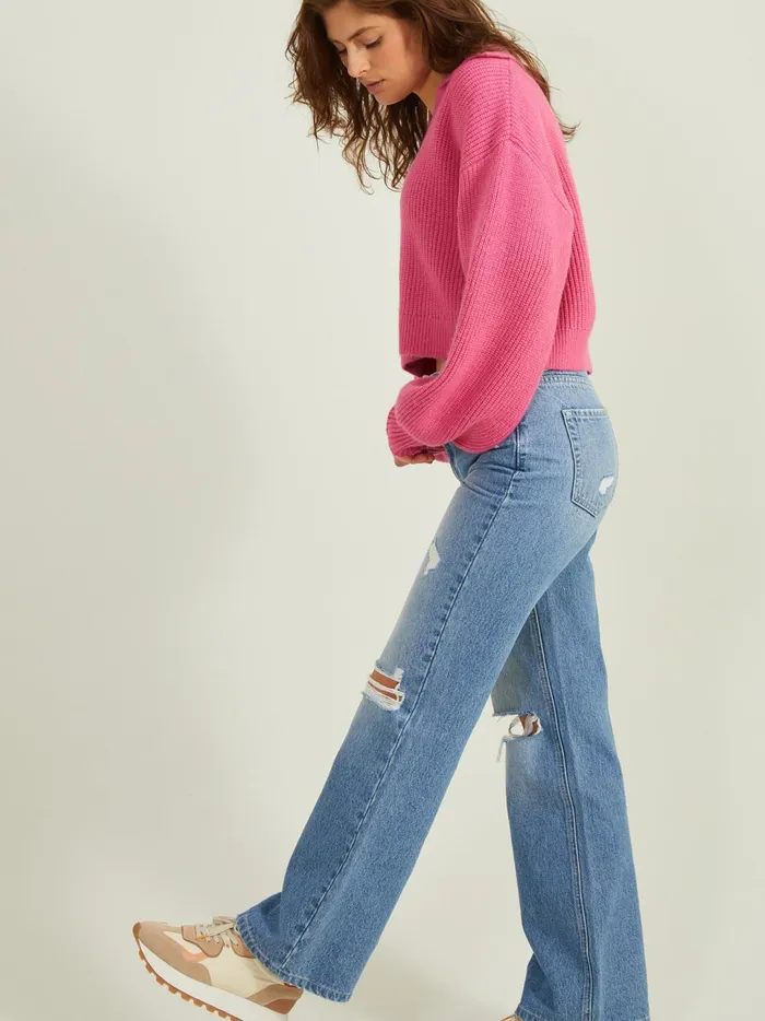 Women Ciara Collared Sweater Fuschia Altar039d State Sweaters