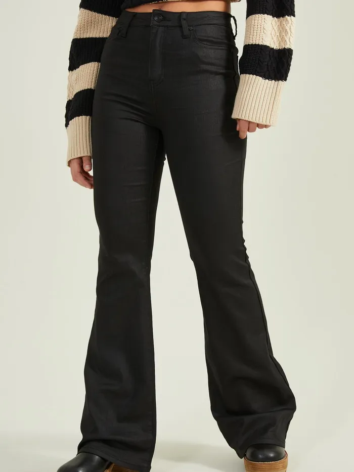 Women Clara Coated Flares Black Altar039d State Pants