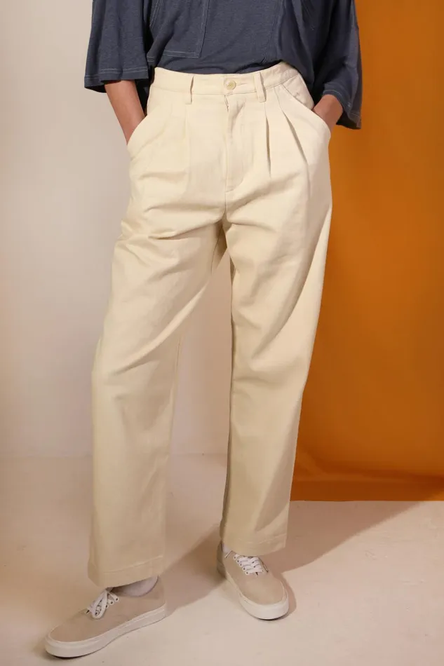 Women Classic Slacks Ecru LF Markey Trousers