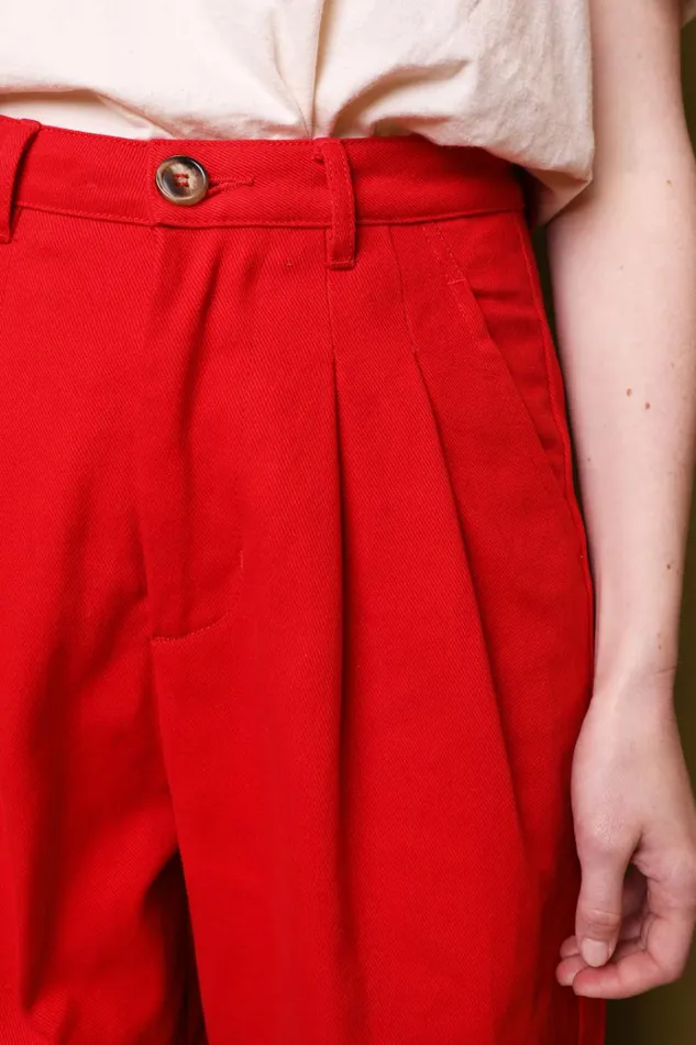 Women Classic Slacks Red LF Markey Trousers