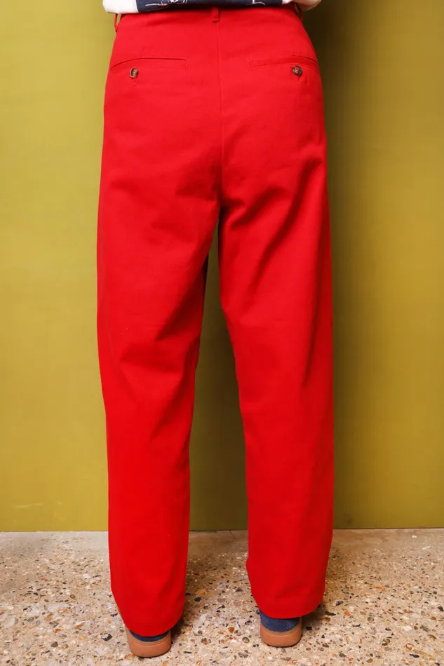 Women Classic Slacks Red LF Markey Trousers