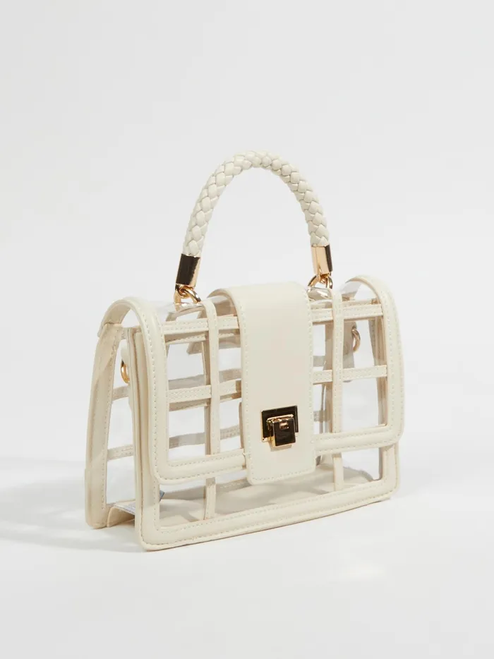 Women Clear Window Braided Crossbody Purse Cream Altar039d State Handbags